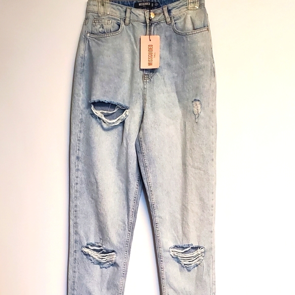 NWT TALL WRATH HIGH WAIST SLASH STRAIGHT LEG DENIM JEANS  2 - Picture 2 of 8